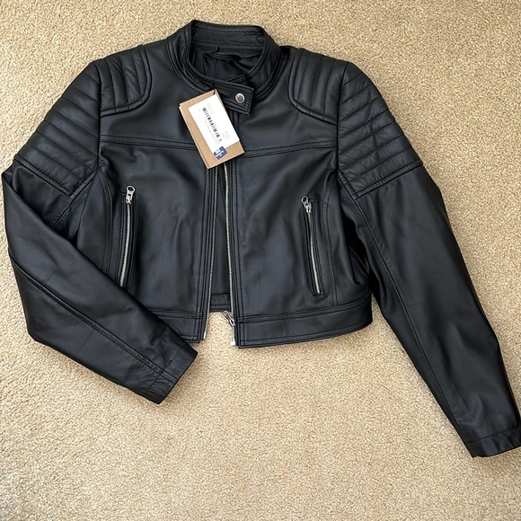 Cropped leather jacket - Picture 1 of 4